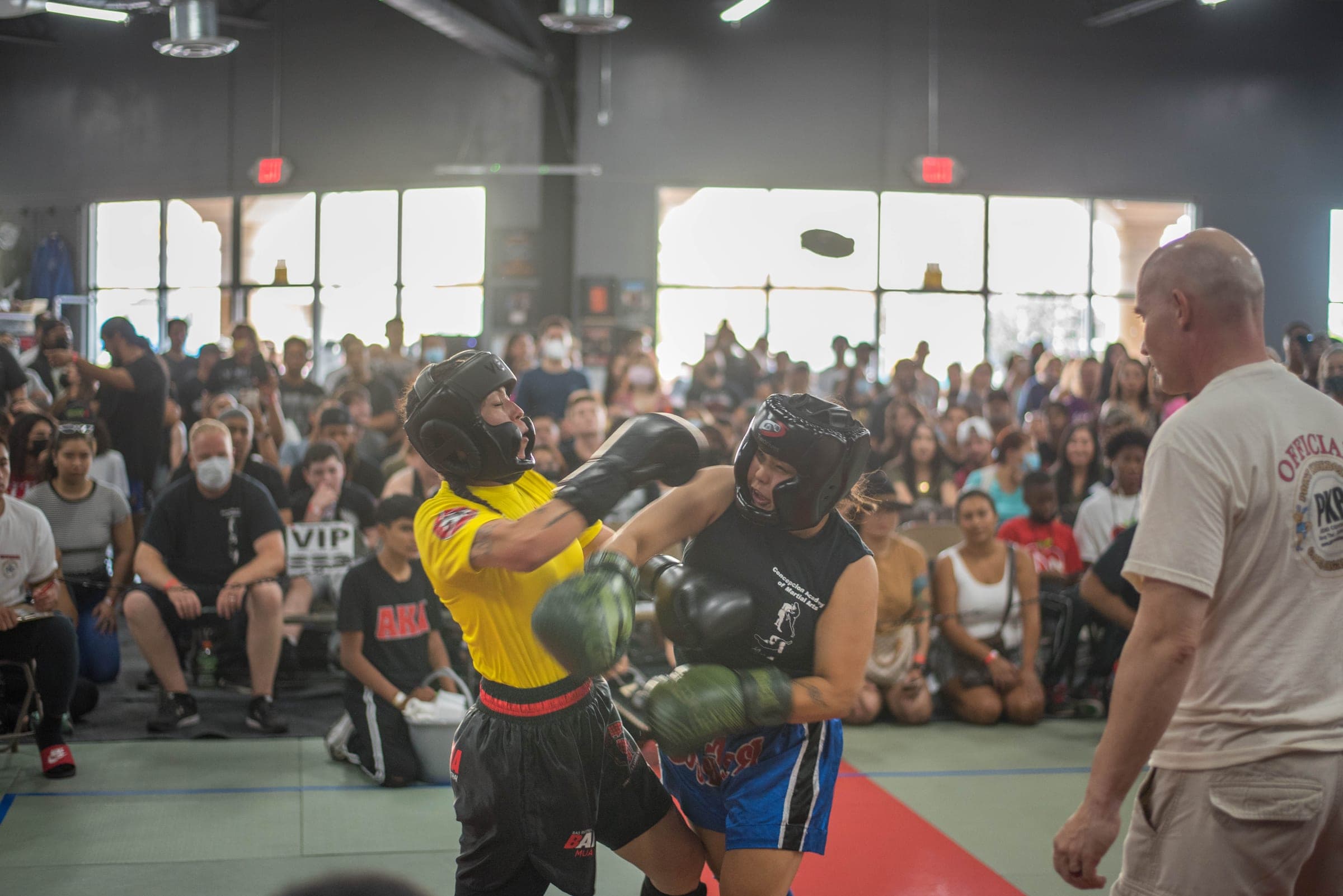 Tina fighting Muay Thai for Team Cama